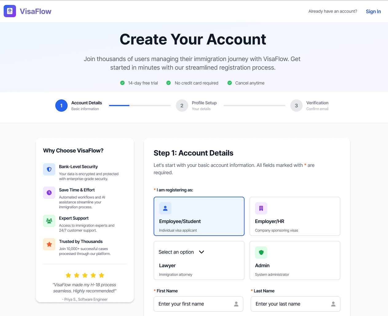 Vyuflo — Registration